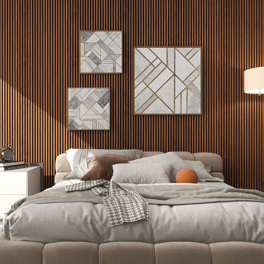 diseño de paneles de pared acústicos modernos para dormitorio