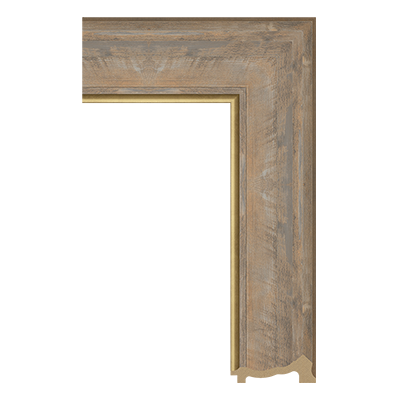 6623-WK-849GT — 8.89cm Natur PS Bilderrahmenleiste