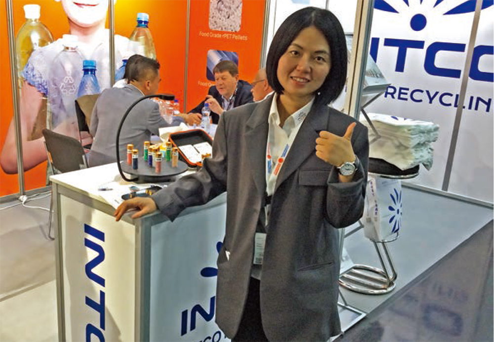 Intco Malaysia Marketing Manager Nina Wang at the company’s booth at the September 2022 Drinktec beverage industry fair.