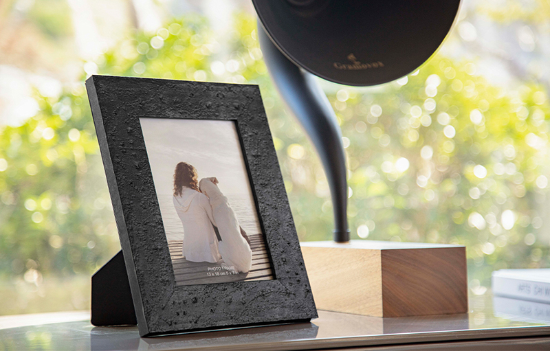 stylish black photo frame for table decor