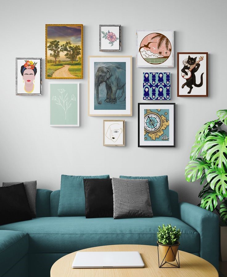 10-set of aluminum wall picture frames ideas for living room